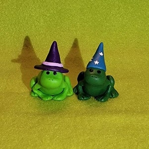 Witch and wizard toad mini statues halloween toads