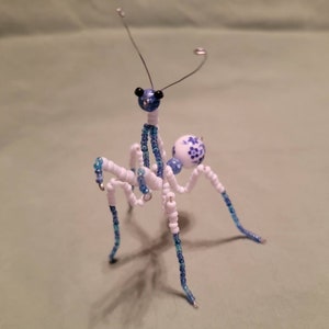 Blue Floral Beaded Praying Mantis - Etsy
