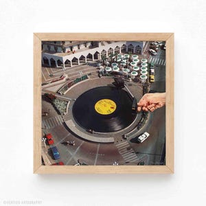 Start Me Up - Roundabout Vinyl Turntable ( Art Print, Surrealism, Wall Decor, Trippy Collage Poster, Vinyl Print, Retro Record Player Art )