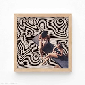 Trippy Optical Illusion Art Print: Retro Surreal Collage