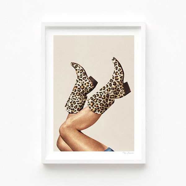 Cheetah Print Boots - Etsy
