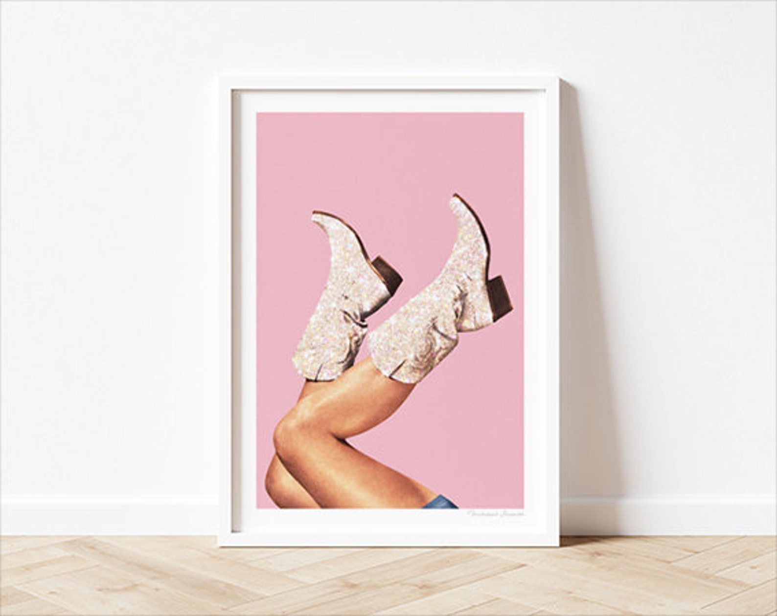 These Boots Glitter Pink II art Print Vintage Rodeo Art - Etsy