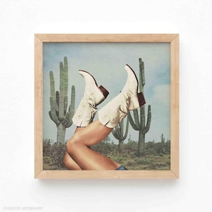 Diese Stiefel - Cactus & Yeehaw (Kunstdruck, Rodeo Art, Cowgirl Stiefel, Cowgirl Kunst, Yeehaw, Howdy, Cowboy, Texas Kunst, Wanddekoration, Western)