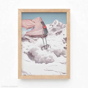 Doris Whisker II (Art Print, Icing Sugar, Whipped Cream, Surreal, Wall Decor, Vintage Art, Collage, Funny Kitchen Art, Mountain, Retro Art)