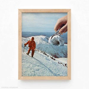 Eis Berg (Giclee, Surreale Kunst, Trippy Wand-Dekor, Collagen-Kunst, Food Art, Kuchen-Kunst, Schnee-Kunst, lustige Küchen-Wand-Kunst, Retro)