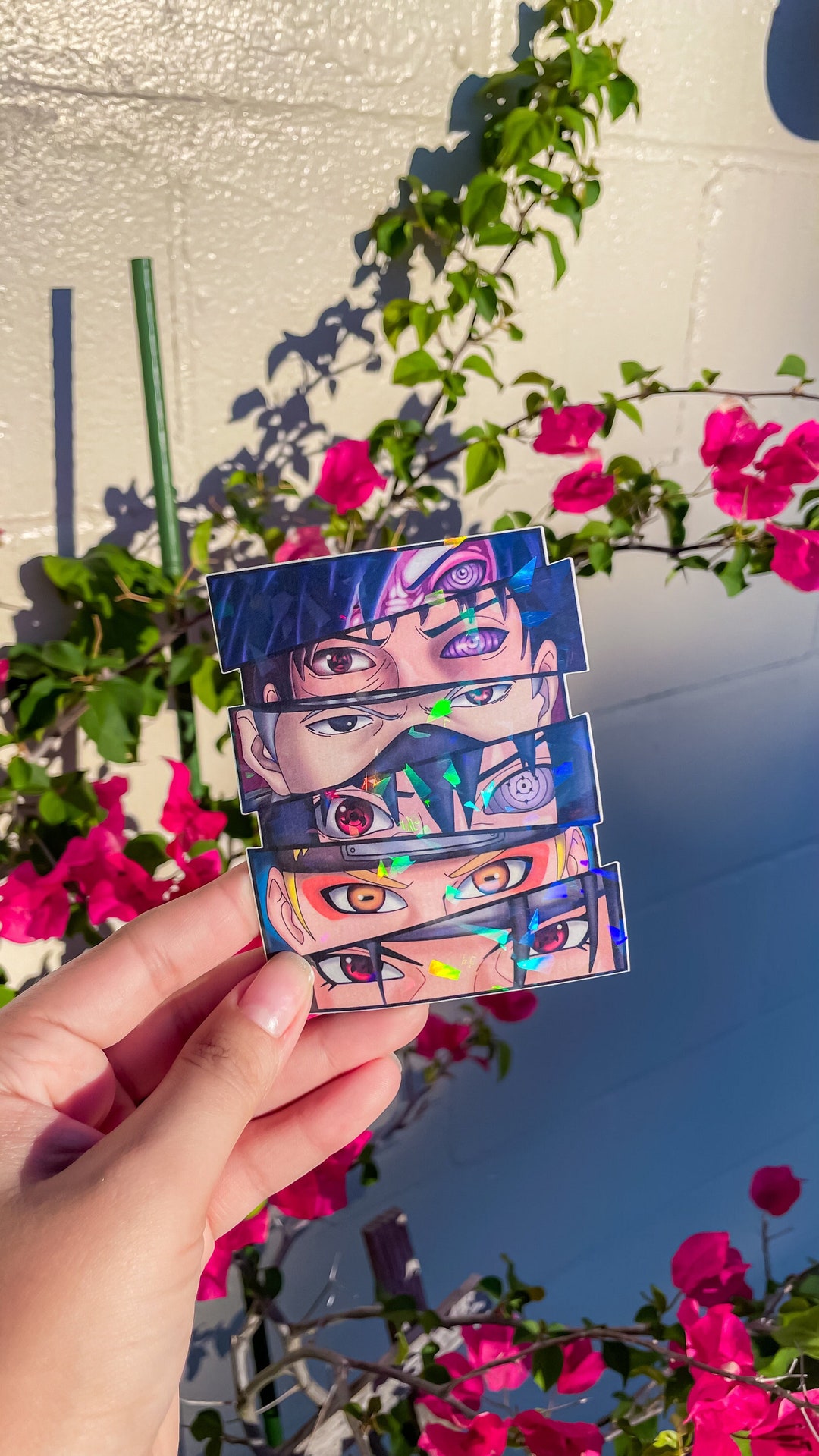 Holographic Naruto Eyes Sticker Decal Naruto Anime Sticker Etsy