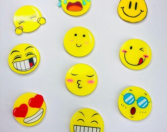 LUSTIGE SMILEY-MAGNETE Ø 5,6 cm Lustiges Emoji-Kühlschrank-Magnet-Set 