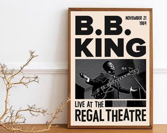 B.B.King Poster, Personalized Retro Celebrities Quote Design Vintage Concert Poster Home Deocr (Frame is not included!!)