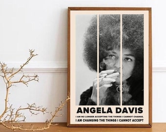 Angela Davis Poster, Personalized Retro Celebrities Quote Design Vintage Concert Poster Home Deocr (Frame is not included!!)