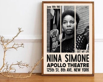 Nina Simone Poster, Personalized Retro Celebrities Quote Design Vintage Concert Poster Home Deocr (Frame is not included!!)