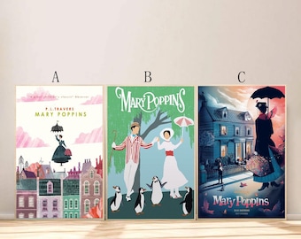 Mary Poppins Movie Poster For Living Room Bedroom Decor (Frame is not included!!)