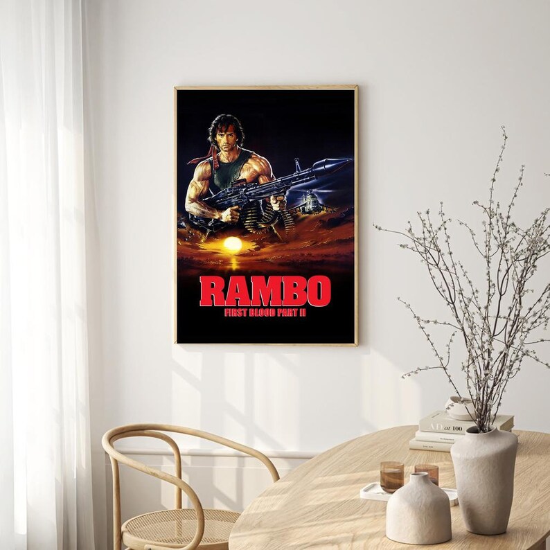 Letras De Rambo Póster de la película Rambo First Blood para decoración de sala de ...