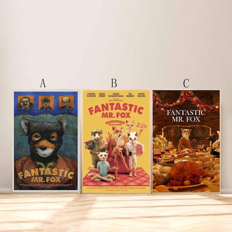 Fantastic Mr Fox Movie Poster for Living Room Bedroom Decor (frame is ...