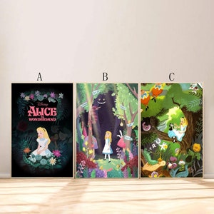 Alice In Wonderland Movie Poster For Living Room Bedroom Decor (Frame is not included!!)