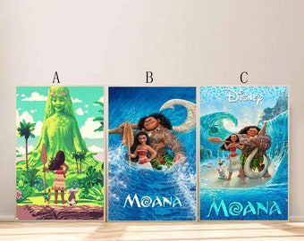 Póster de película Moana para decoración de salón y dormitorio (¡el marco no está incluido!)