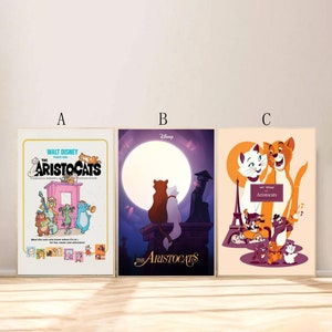 Póster de la película Los Aristogatos para la decoración del dormitorio de la sala de estar (¡el marco no está incluido!)