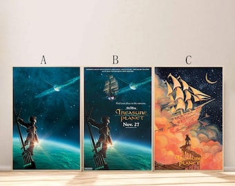 Póster de la película El Planeta del Tesoro para decoración de sala de estar y dormitorio (¡El marco no está incluido!)