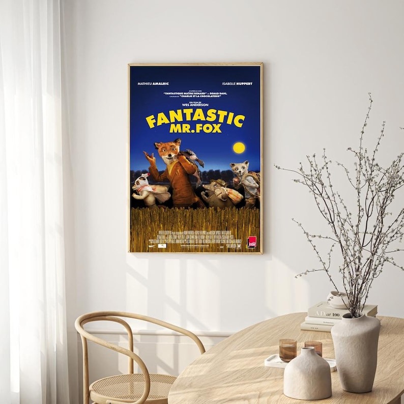 Fantastic Mr Fox Movie Poster for Living Room Bedroom Decor (frame is ...