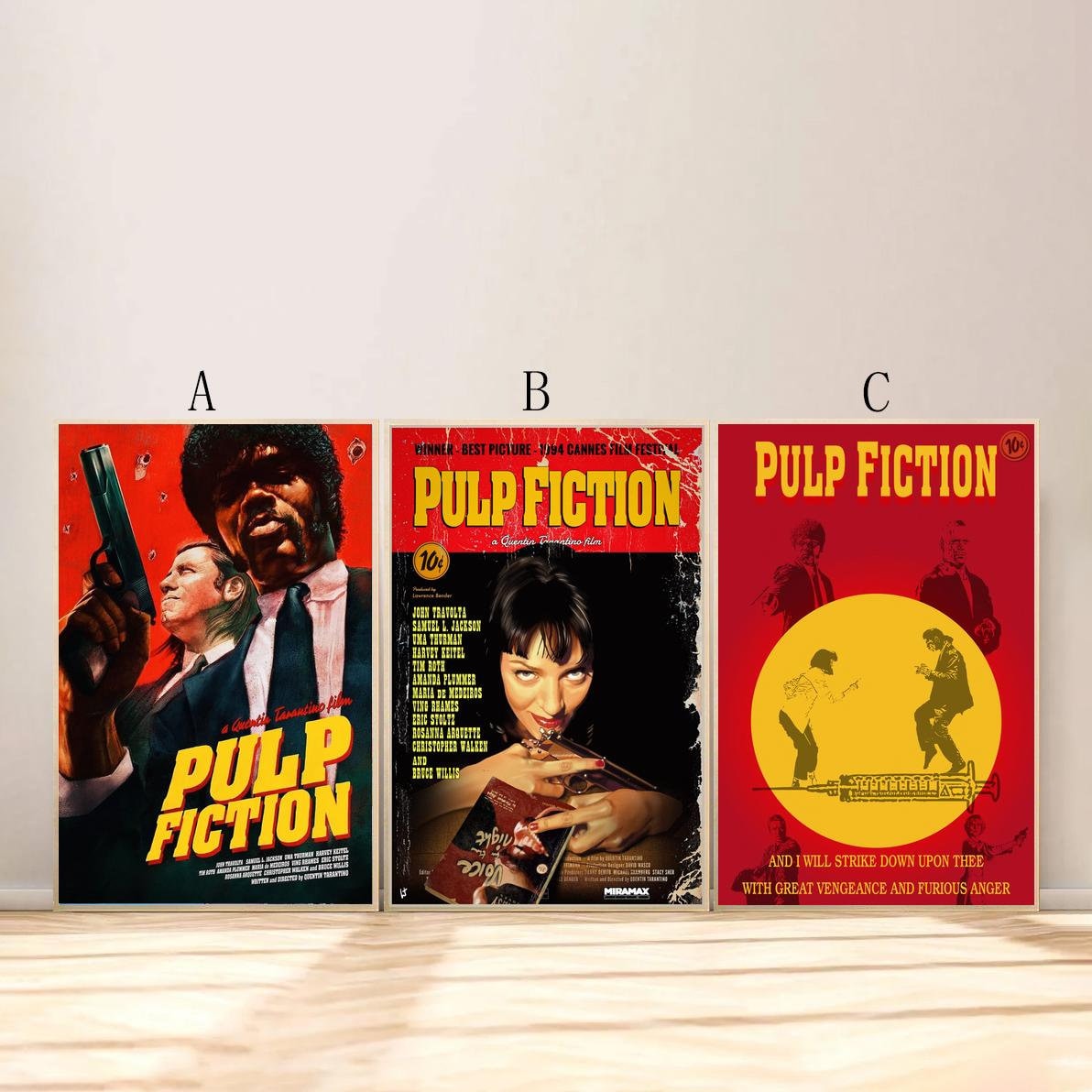 Pulp Fiction Movie Poster for Living Room Bedroom Decor