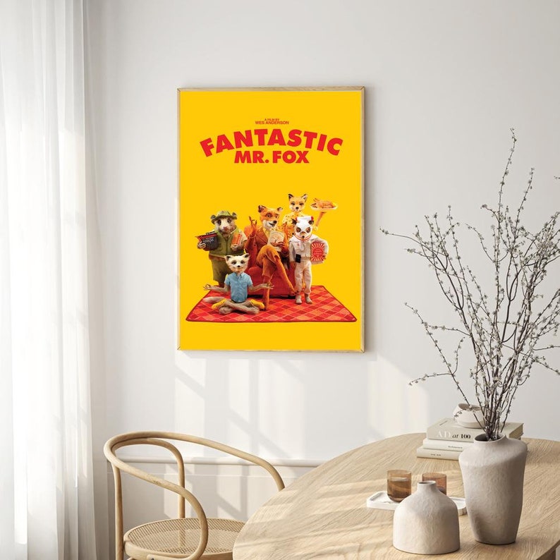 Fantastic Mr Fox Movie Poster for Living Room Bedroom Decor (frame is ...
