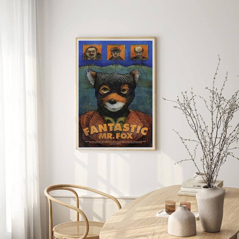 Fantastic Mr Fox Movie Poster for Living Room Bedroom Decor (frame is ...