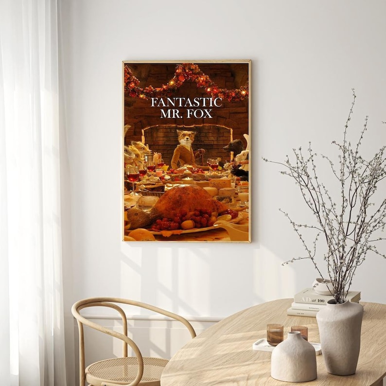 Fantastic Mr Fox Movie Poster for Living Room Bedroom Decor (frame is ...