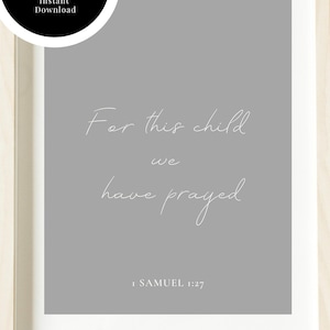 For This Child We Have Prayed Nursery Print