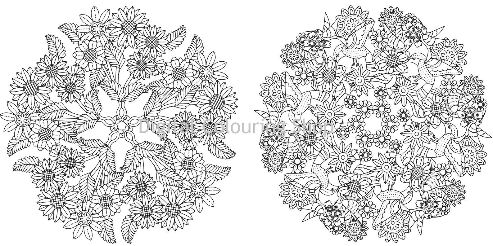 21 Garden Inspired Mandala Colouring Pages Etsy France