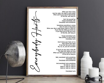 Everybody Hurts Etsy
