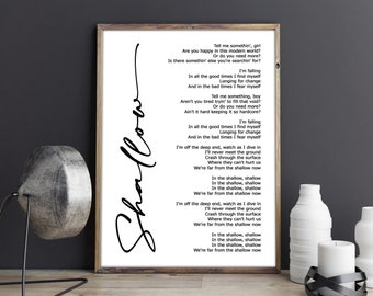Shallow Lyrics - Etsy
