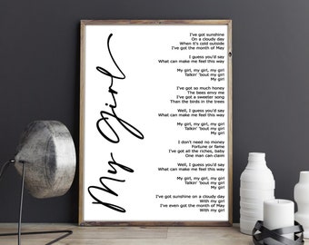 My Girl Lyrics Etsy