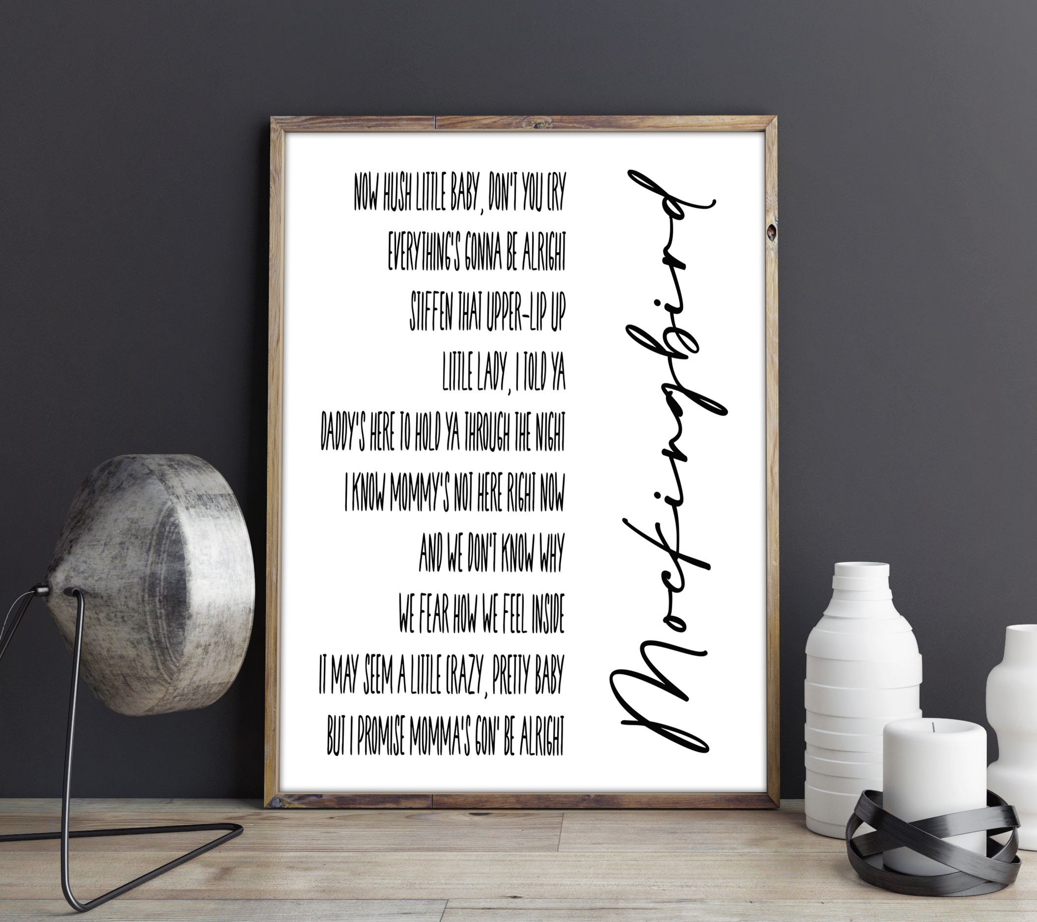 Mockingbird Digital Download Instant Print Lyric Art 