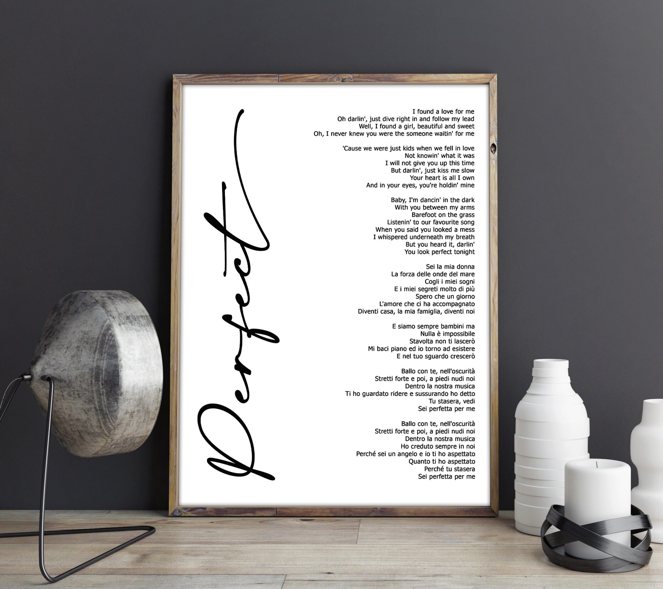 Perfect Symphony Lyric Art White Songtekst | Etsy