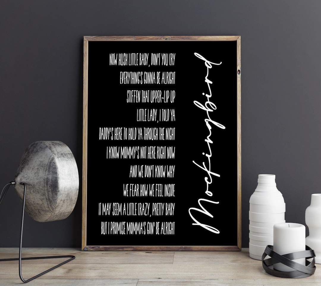 Mockingbird Digital Download Instant Print Lyric Art -  Denmark