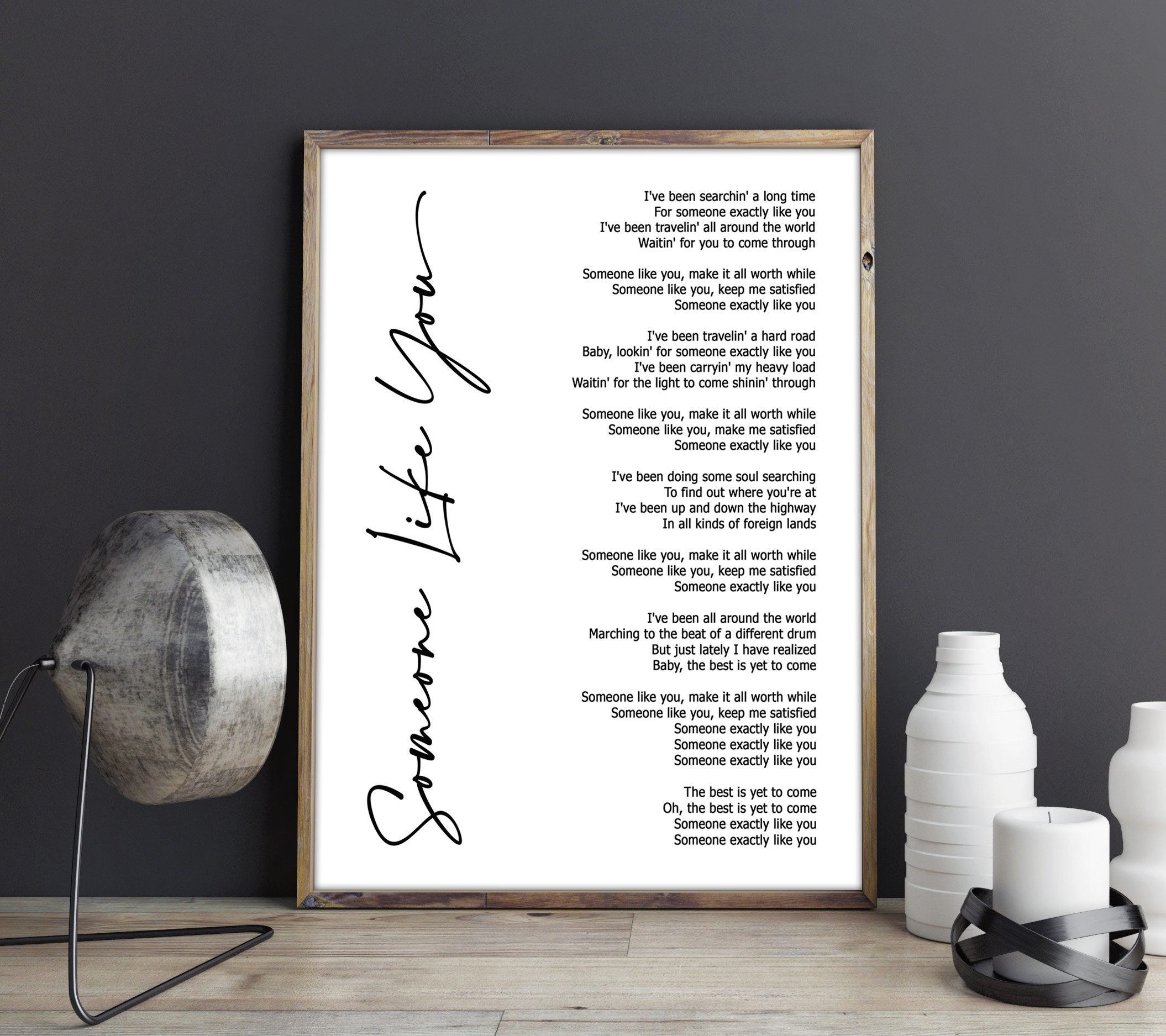 Someone Like You Lyric Art White Lyrics Song Print Etsy