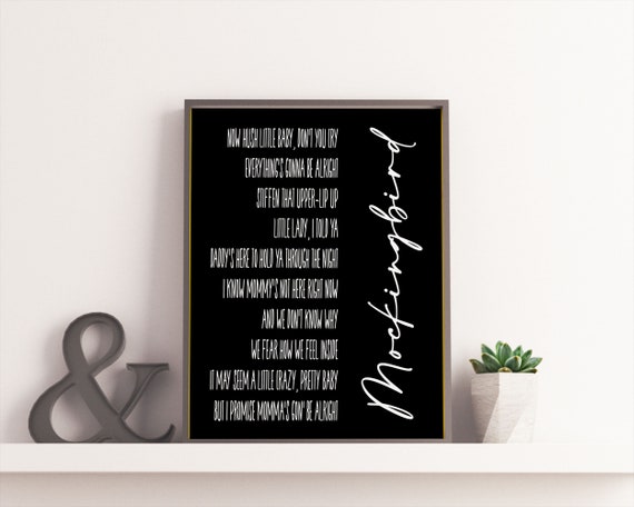 Mockingbird Digital Download Instant Print Lyric Art -  Denmark