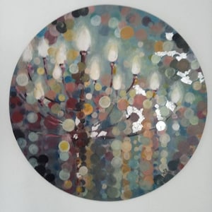 Chandelier, modern picture, acrylic painting, crystal, chandelier
