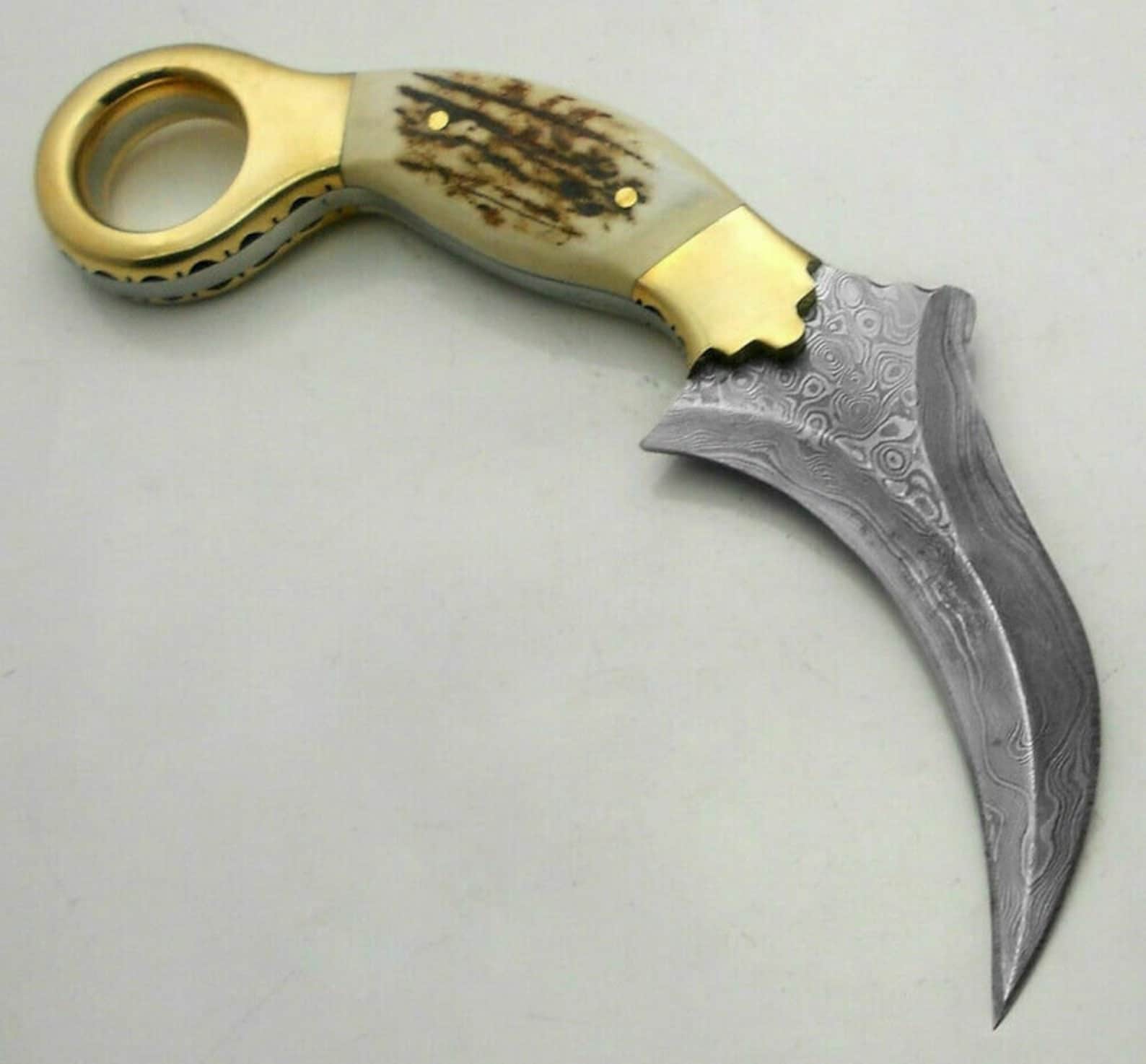 Tactical Karambit Knife, Damascus Karambit Knife, Handmade Damascus