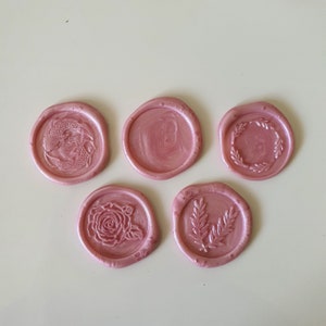 Blush rose wax seal,self adheasive wax seal,wax seal,English rose wax  seal,botanical wax seal,envelope seals,peel and stick wax - AliExpress