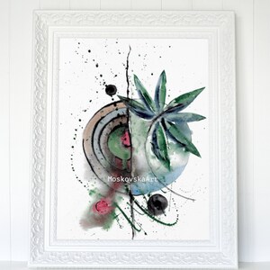 Art print, Watercolour and ink art, modern art, botanical art