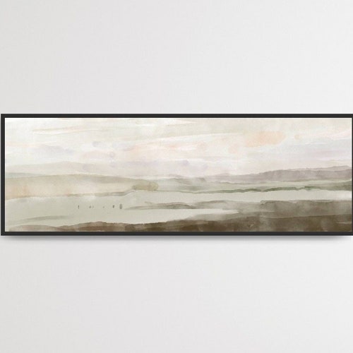 Long Landscape Painting Panoramic Art Print Watercolor Etsy