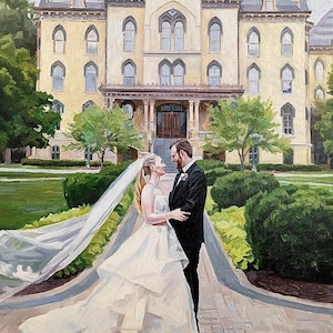 Wedding Oil Painting from Photo Custom Portrait Painting on Canvas custom art wedding ceremony anniversary gift for her Christmas gift ideas