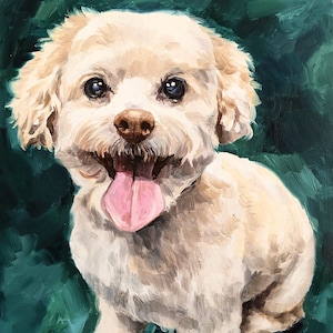 Custom Dog Portrait Oil Painting from Photo: Pet Memorial Gift