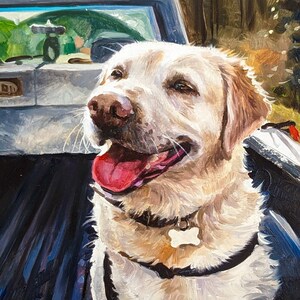 Custom Dog Portrait Oil Painting from Photo: Pet Memorial Gift