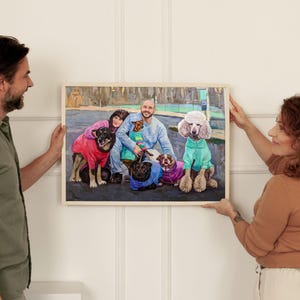 Custom Family Oil Painting from Photo: Personalized Portrait Art on Canvas