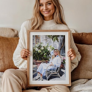 Custom ORIGINAL oil painting from photo, Woman portrait art commission Family portrait painting on canvas personalized & birthday gift ideas