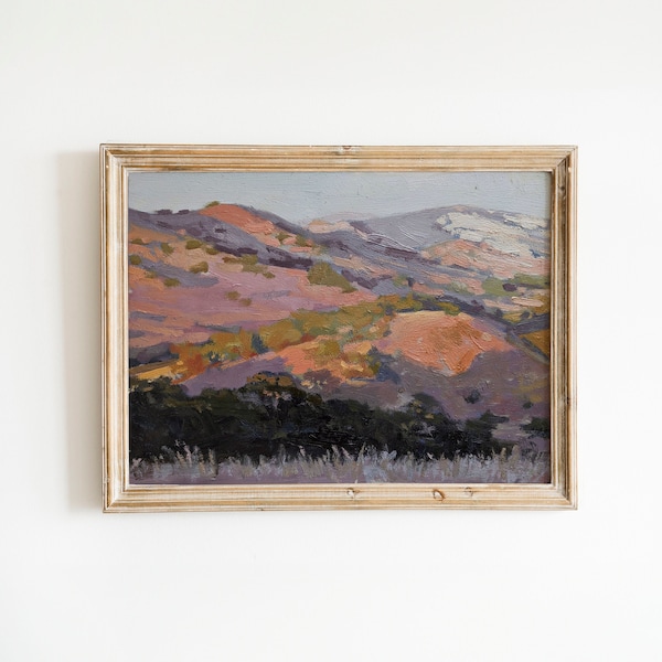 Oljemålning i California Hills: Landskapskonst, konstverk i nationalparker (28 x 36 cm)