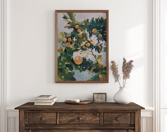 Mandarin tree custom oil painting ORIGINAL, large oil painting, impasto painting cottage extra large wall art original art housewarming gift