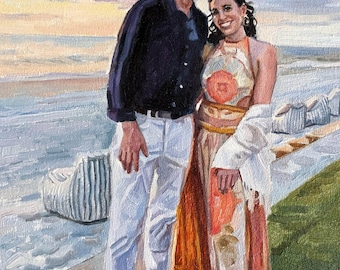 Couple Oil Painting from Photo Custom Family Portrait Loved one portrait custom art Valentine gift anniversary gift Christmas gift for her