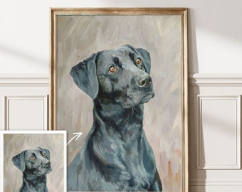 Dog portrait custom oil painting from photo, Custom pet portrait, Original oil painting remembrance & personalised gift ideas art commission